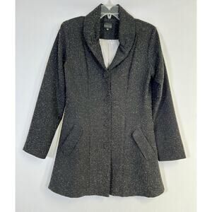 Staples Women’s Sz M Black Woven Jacket Coat Made In USA